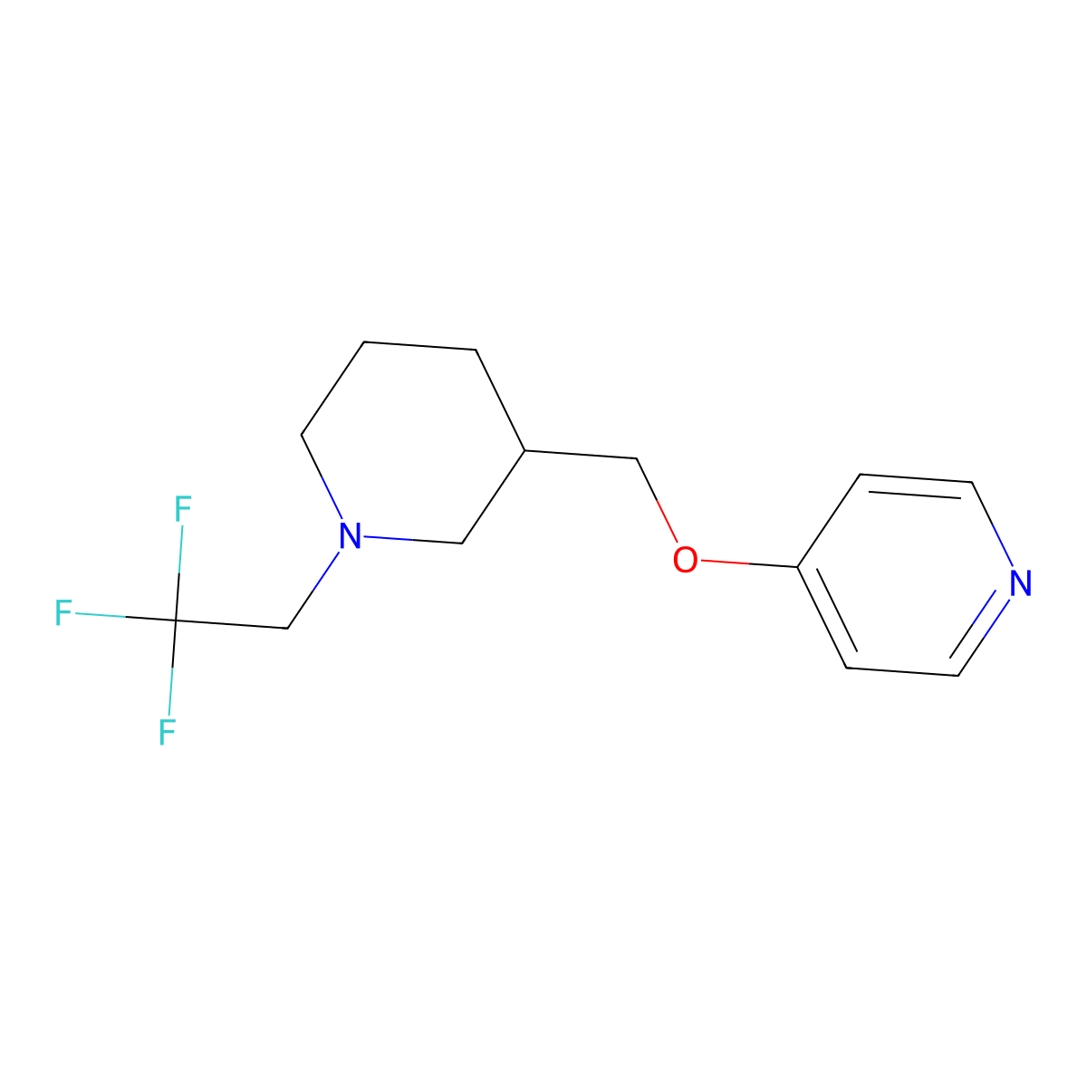 4-{[1-(2,2,2-Trifluoroethyl)piperidin-3-yl]methoxy}pyridine molecular structure, CAS 2380068-53-9