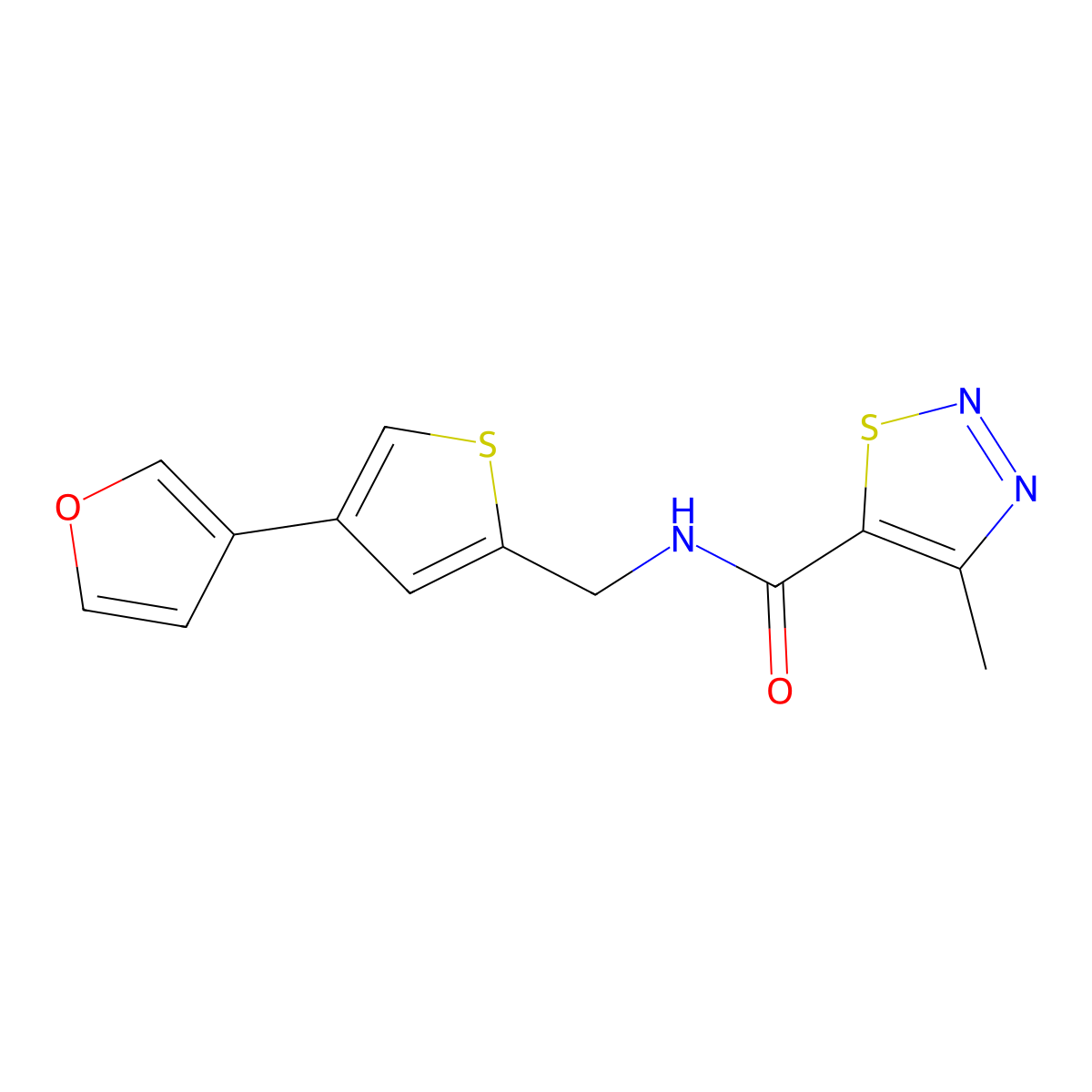 N-{[4-(furan-3-yl)thiophen-2-yl]methyl}-4-methyl-1,2,3-thiadiazole-5-carboxamide molecular structure, CAS 2380068-55-1