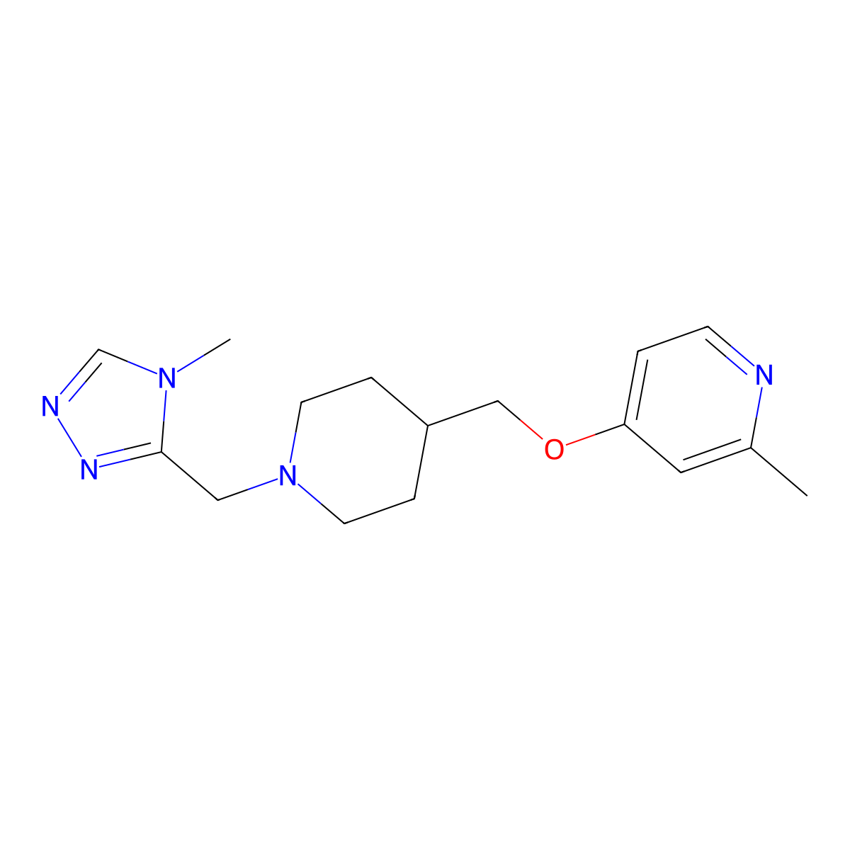 2-methyl-4-({1-[(4-methyl-4H-1,2,4-triazol-3-yl)methyl]piperidin-4-yl}methoxy)pyridine molecular structure, CAS 2380068-70-0