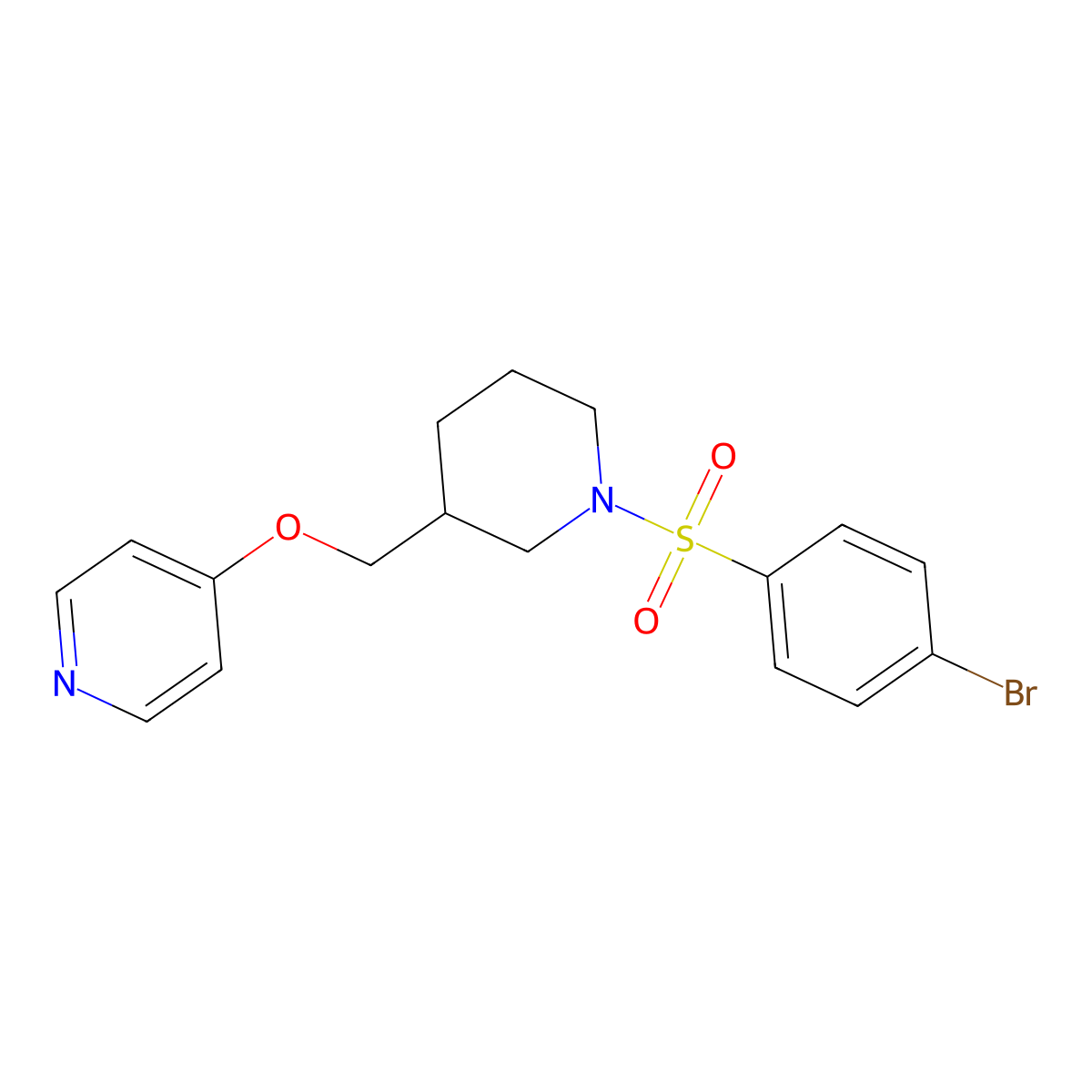 4-{[1-(4-Bromobenzenesulfonyl)piperidin-3-yl]methoxy}pyridine molecular structure, CAS 2380068-81-3