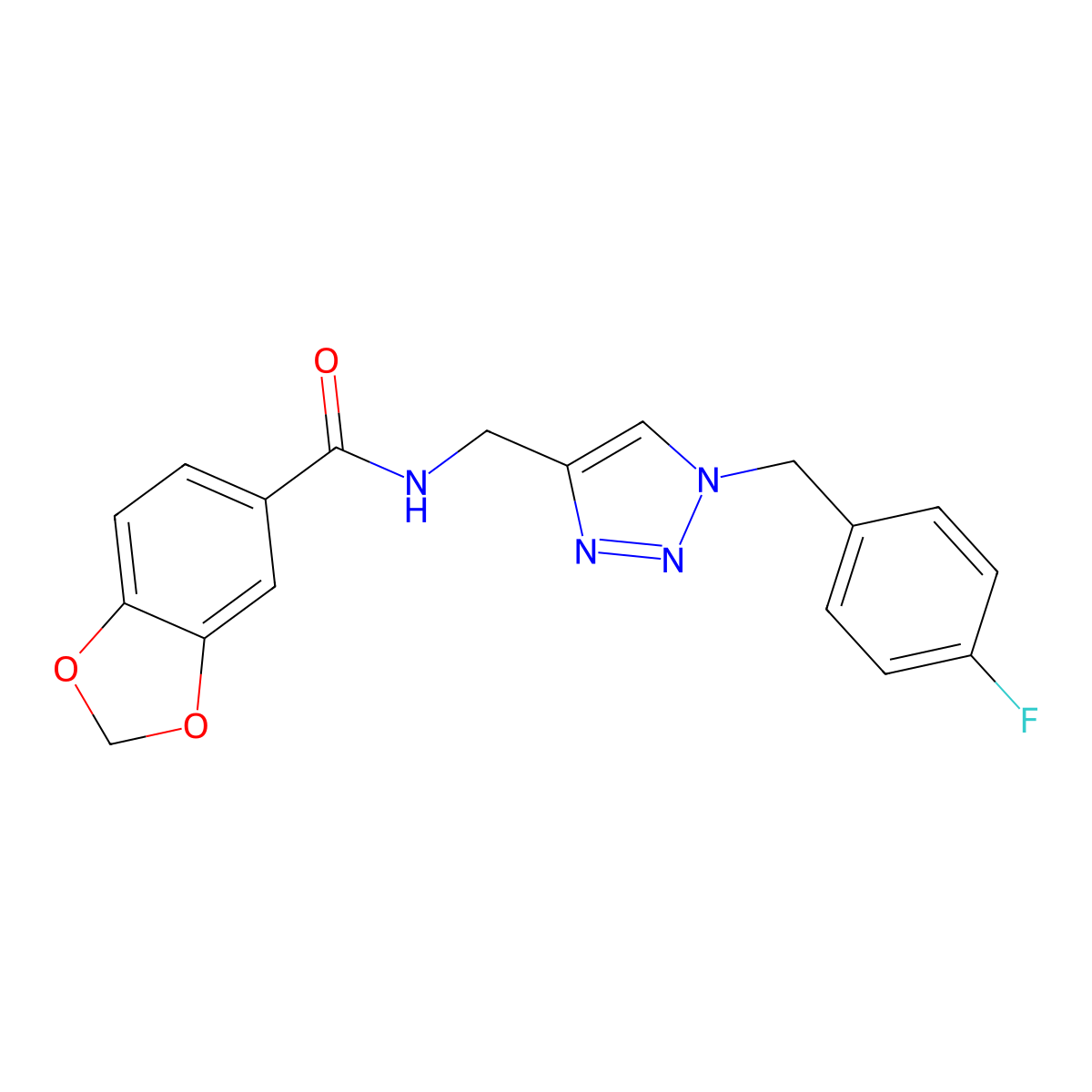 N-({1-[(4-fluorophenyl)methyl]-1H-1,2,3-triazol-4-yl}methyl)-2H-1,3-benzodioxole-5-carboxamide molecular structure, CAS 2380068-83-5
