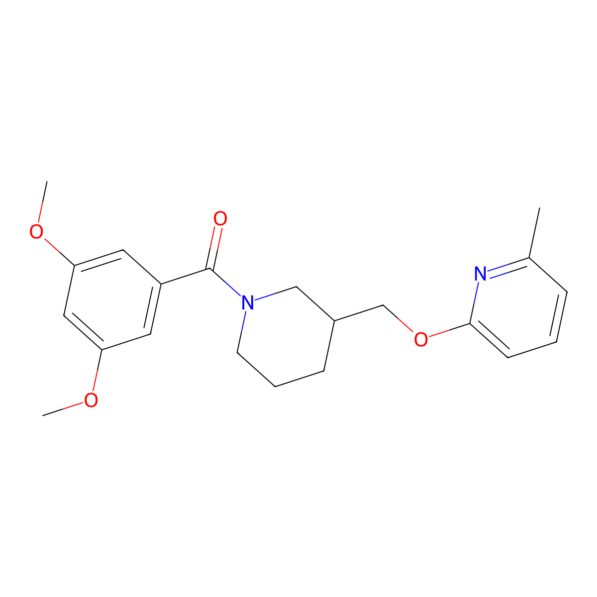 2-{[1-(3,5-Dimethoxybenzoyl)piperidin-3-yl]methoxy}-6-methylpyridine molecular structure, CAS 2380068-92-6