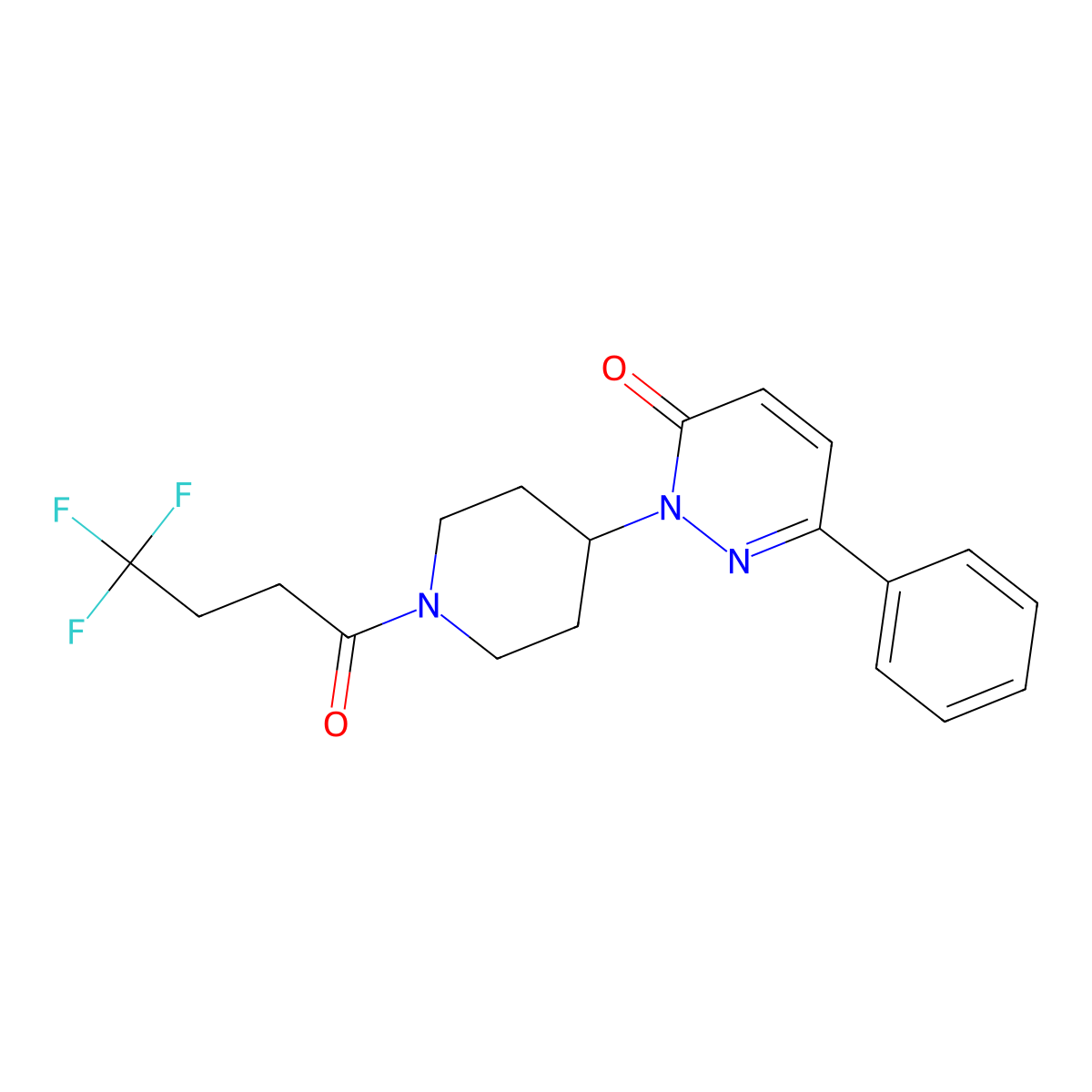 6-Phenyl-2-[1-(4,4,4-trifluorobutanoyl)piperidin-4-yl]-2,3-dihydropyridazin-3-one molecular structure, CAS 2380069-08-7