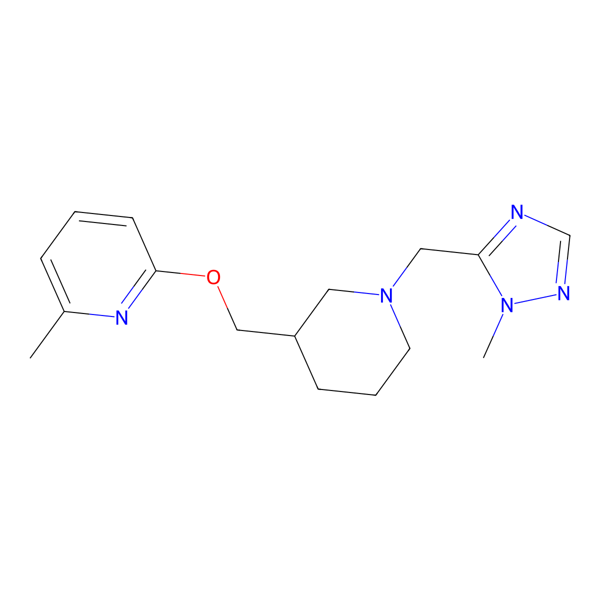 2-methyl-6-({1-[(1-methyl-1H-1,2,4-triazol-5-yl)methyl]piperidin-3-yl}methoxy)pyridine molecular structure, CAS 2380069-09-8