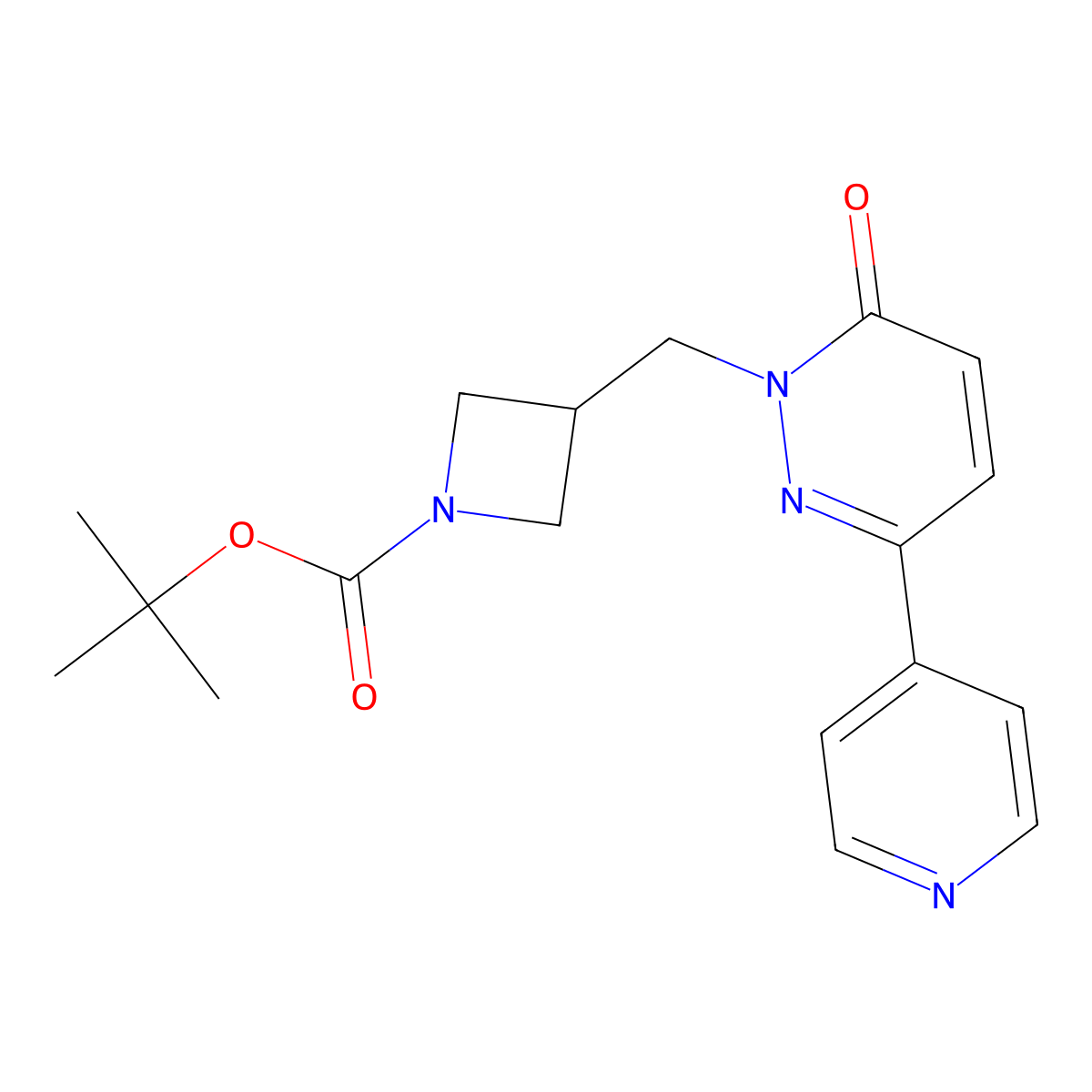 Tert-butyl 3-{[6-oxo-3-(pyridin-4-yl)-1,6-dihydropyridazin-1-yl]methyl}azetidine-1-carboxylate molecular structure, CAS 2380069-10-1