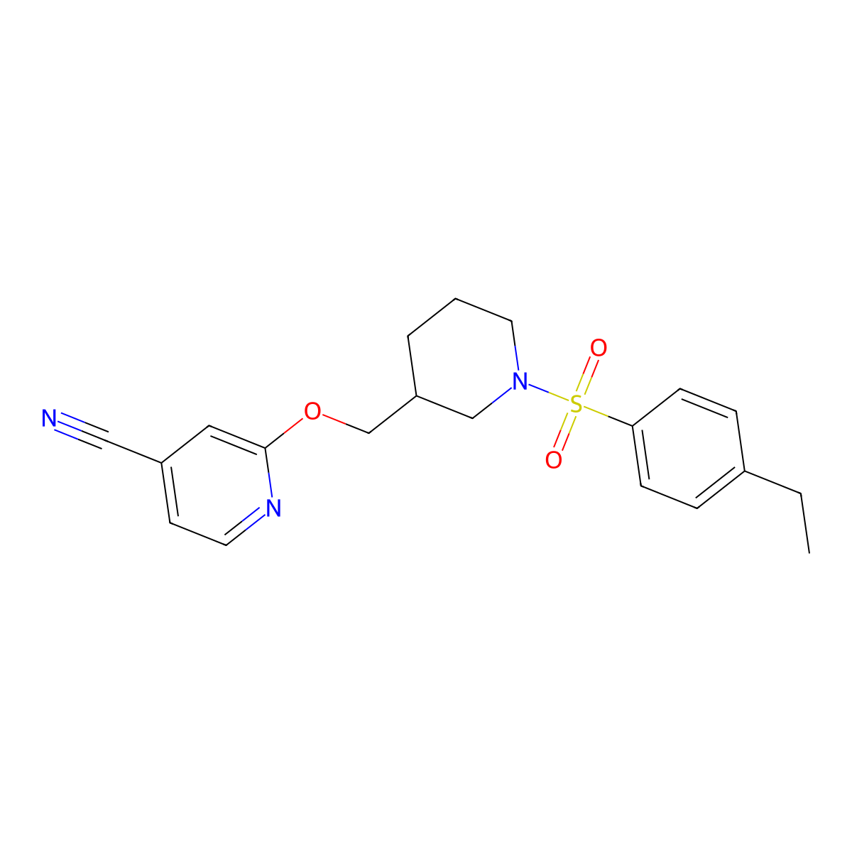 2-{[1-(4-Ethylbenzenesulfonyl)piperidin-3-yl]methoxy}pyridine-4-carbonitrile molecular structure, CAS 2380069-29-2