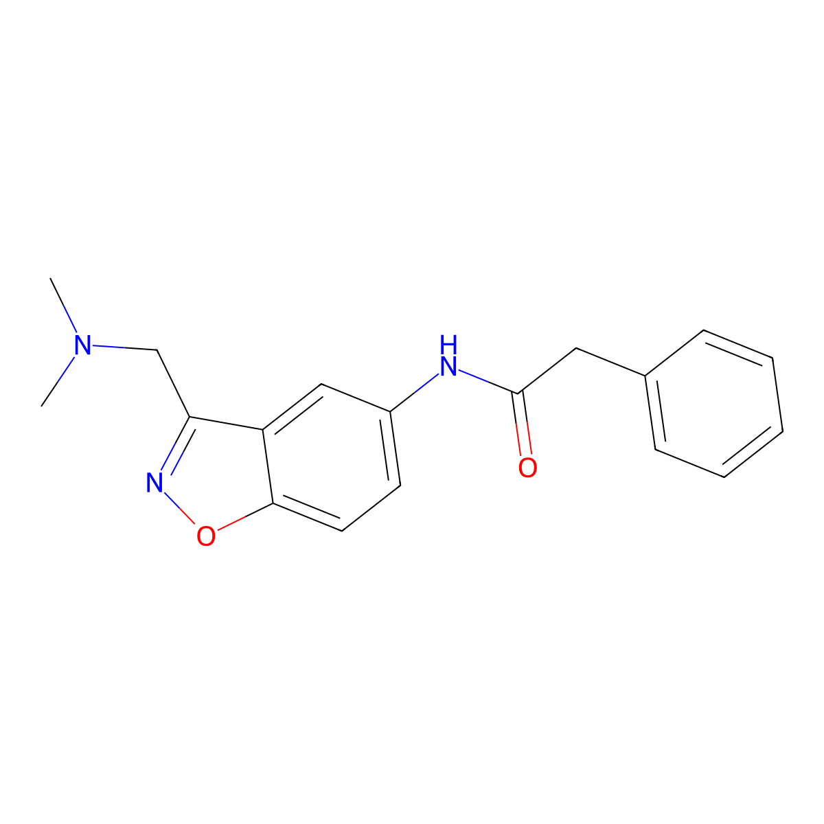 N-{3-[(dimethylamino)methyl]-1,2-benzoxazol-5-yl}-2-phenylacetamide molecular structure, CAS 2380069-30-5