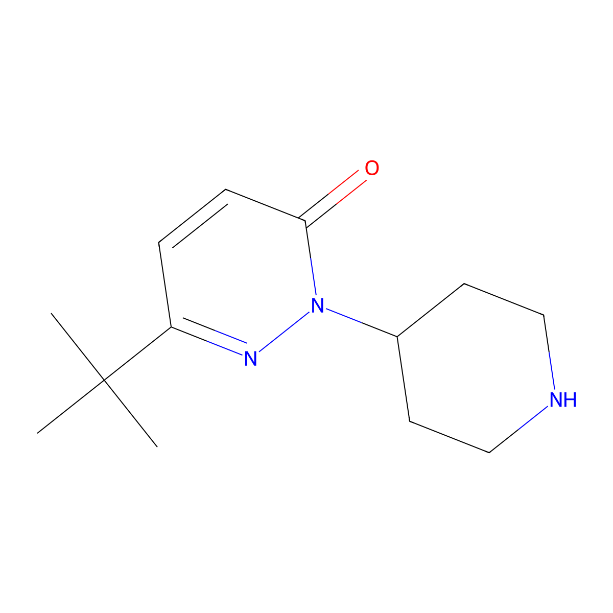 6-Tert-butyl-2-(piperidin-4-yl)-2,3-dihydropyridazin-3-one molecular structure, CAS 2380069-32-7