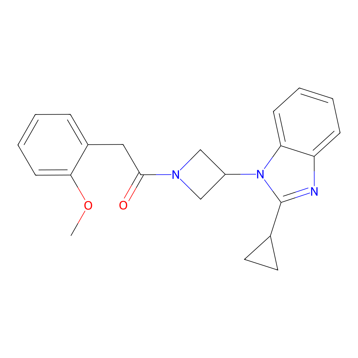 1-[3-(2-cyclopropyl-1H-1,3-benzodiazol-1-yl)azetidin-1-yl]-2-(2-methoxyphenyl)ethan-1-one molecular structure, CAS 2380069-33-8