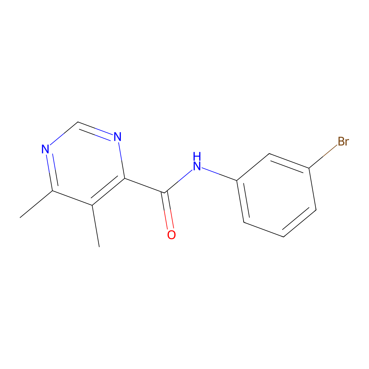 N-(3-Bromophenyl)-5,6-dimethylpyrimidine-4-carboxamide molecular structure, CAS 2380069-38-3
