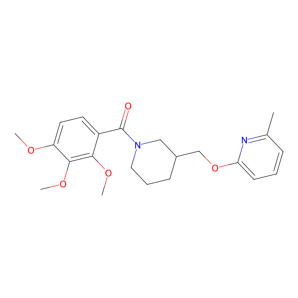 2-Methyl-6-{[1-(2,3,4-trimethoxybenzoyl)piperidin-3-yl]methoxy}pyridine molecular structure, CAS 2380069-42-9