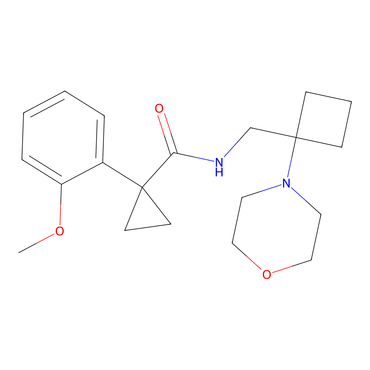 1-(2-methoxyphenyl)-N-{[1-(morpholin-4-yl)cyclobutyl]methyl}cyclopropane-1-carboxamide molecular structure, CAS 2380069-60-1