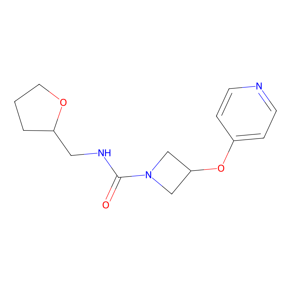 N-[(oxolan-2-yl)methyl]-3-(pyridin-4-yloxy)azetidine-1-carboxamide molecular structure, CAS 2380069-73-6