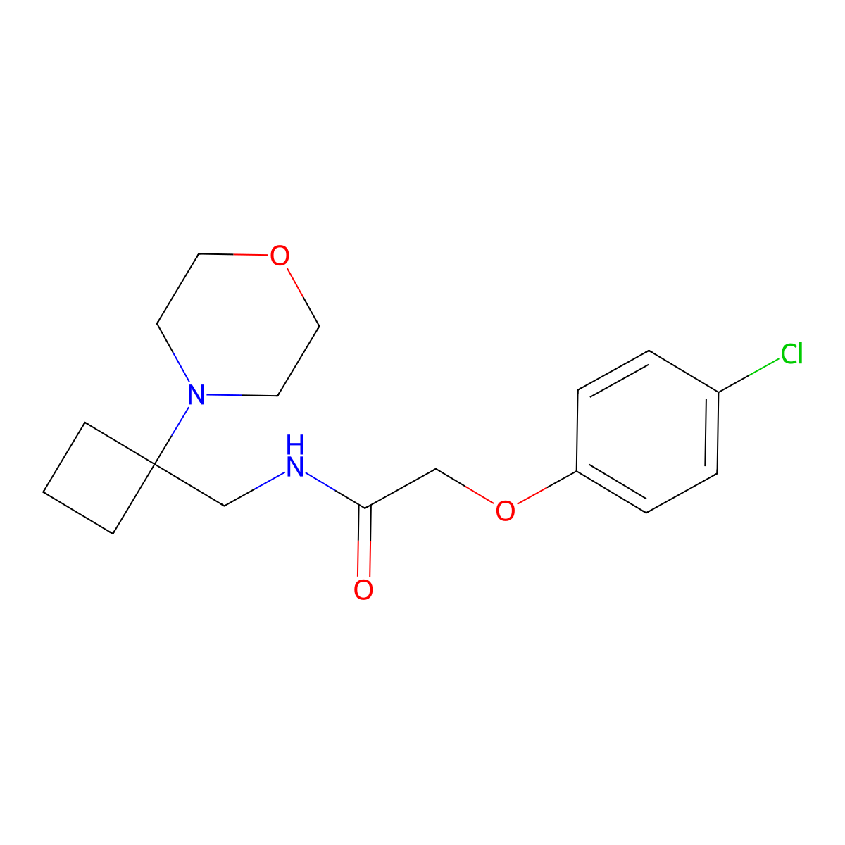 2-(4-chlorophenoxy)-N-{[1-(morpholin-4-yl)cyclobutyl]methyl}acetamide molecular structure, CAS 2380069-81-6