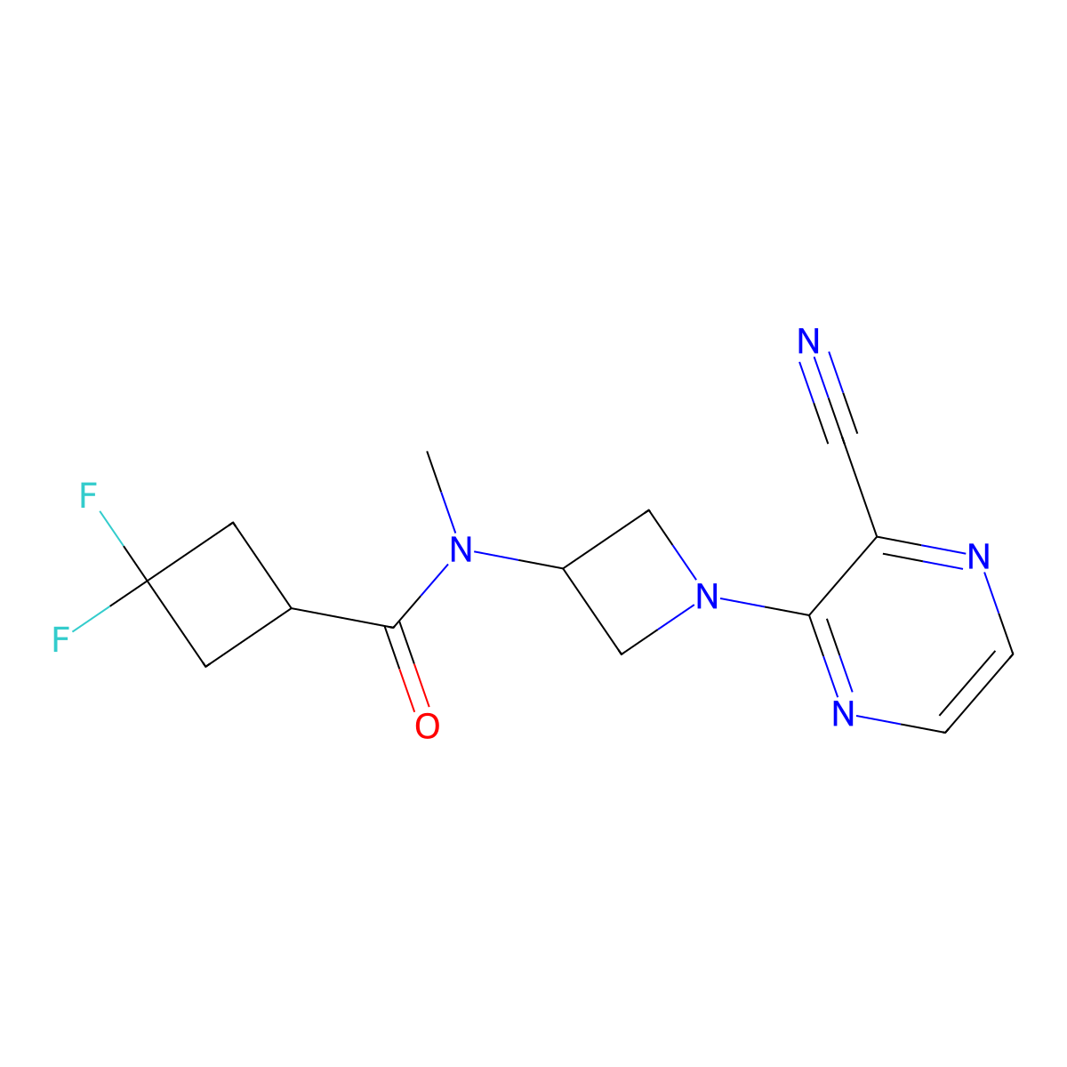 N-[1-(3-Cyanopyrazin-2-yl)azetidin-3-yl]-3,3-difluoro-N-methylcyclobutane-1-carboxamide molecular structure, CAS 2380069-90-7
