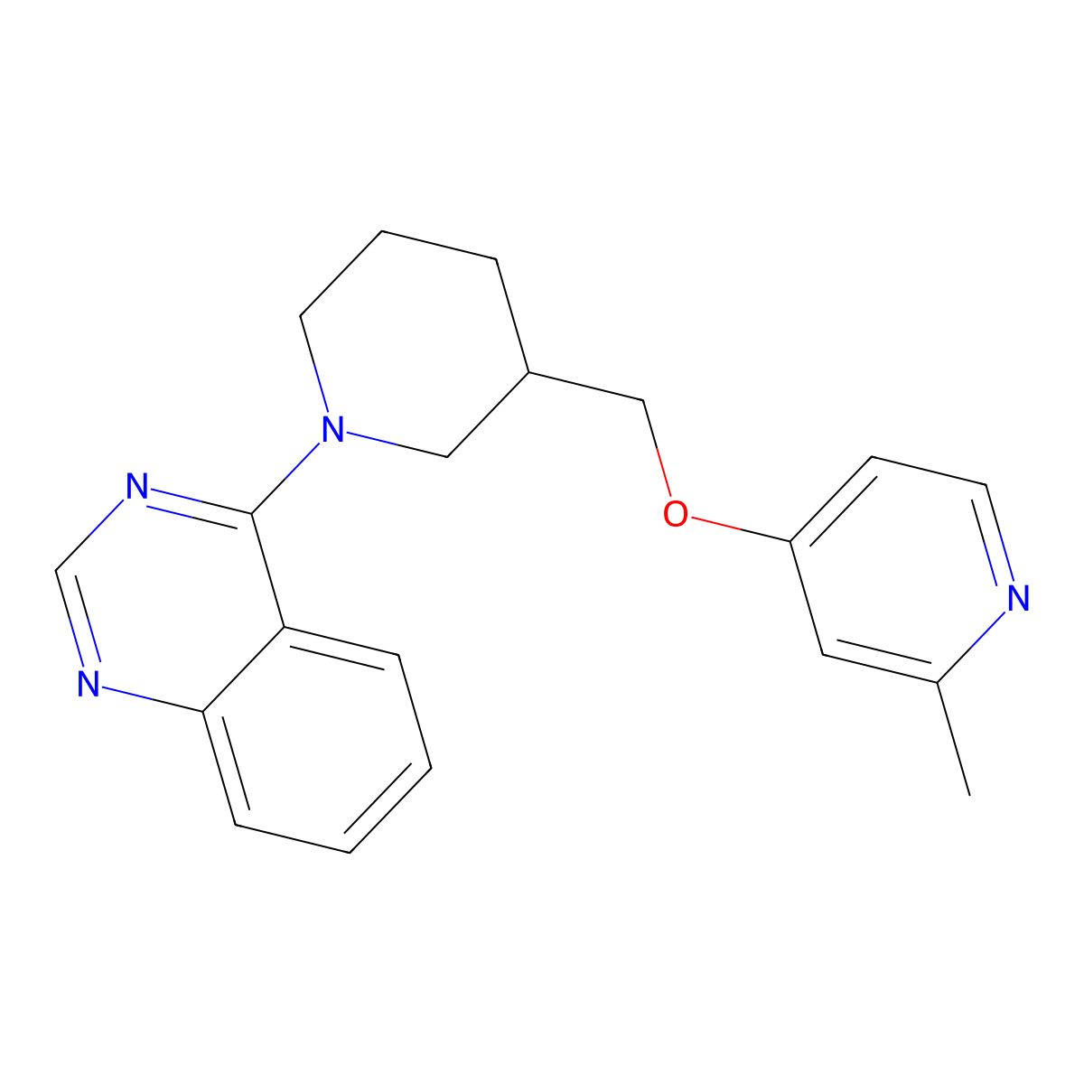 4-(3-{[(2-Methylpyridin-4-yl)oxy]methyl}piperidin-1-yl)quinazoline molecular structure, CAS 2380069-94-1