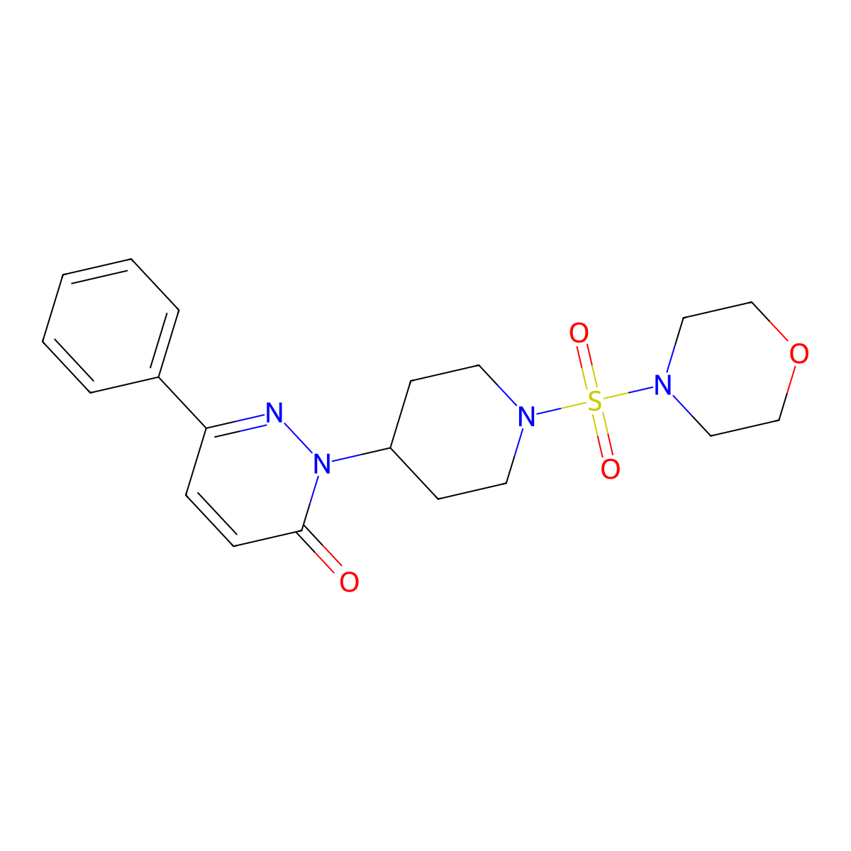 2-[1-(Morpholine-4-sulfonyl)piperidin-4-yl]-6-phenyl-2,3-dihydropyridazin-3-one molecular structure, CAS 2380070-13-1