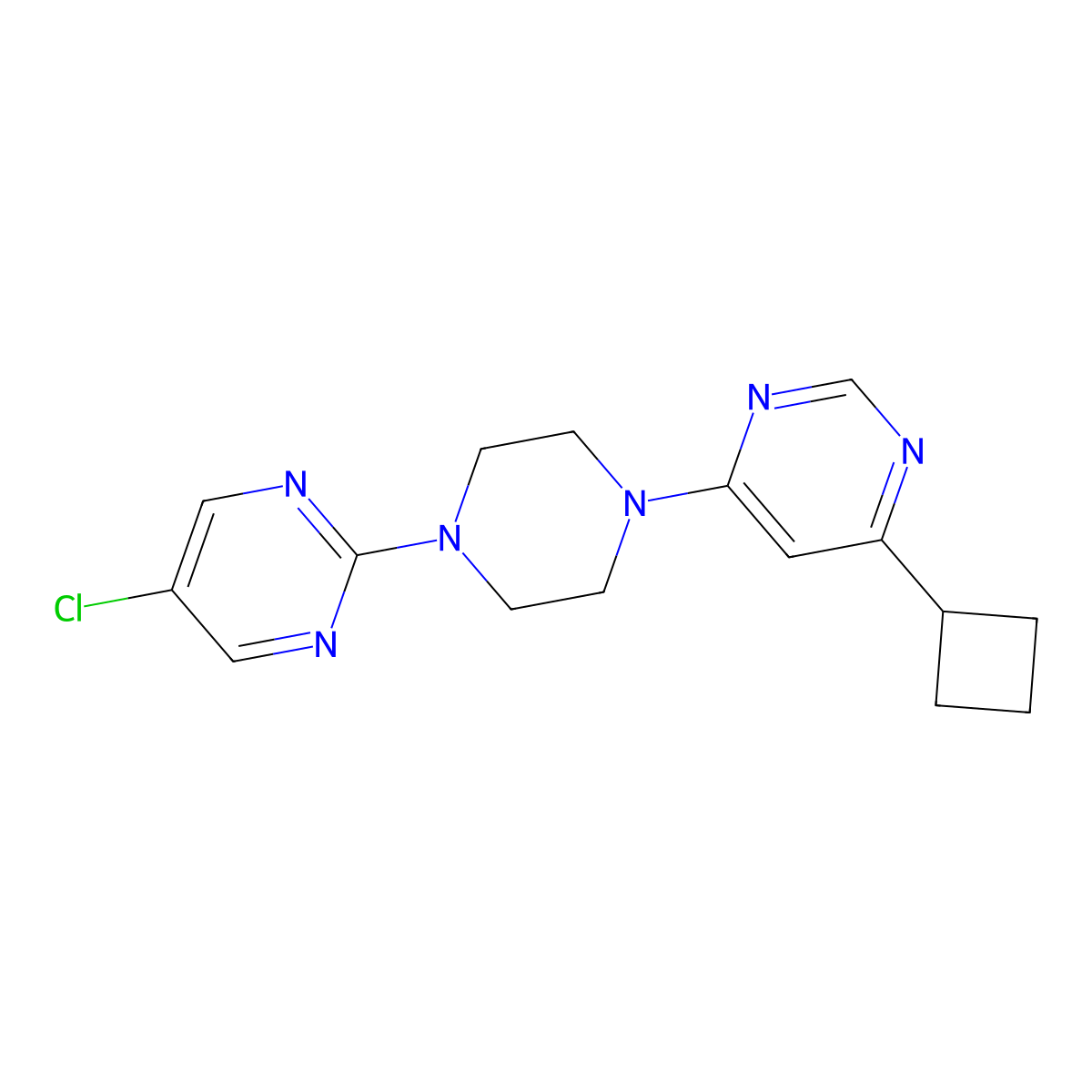 4-[4-(5-Chloropyrimidin-2-yl)piperazin-1-yl]-6-cyclobutylpyrimidine molecular structure, CAS 2380070-35-7