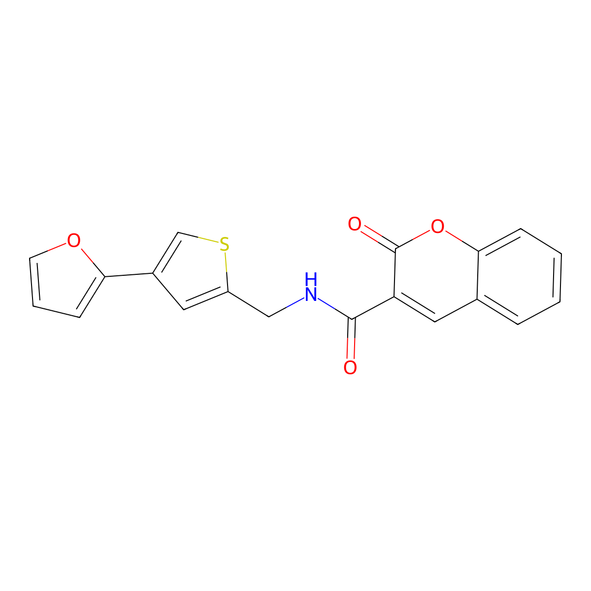 N-{[4-(furan-2-yl)thiophen-2-yl]methyl}-2-oxo-2H-chromene-3-carboxamide molecular structure, CAS 2380070-55-1