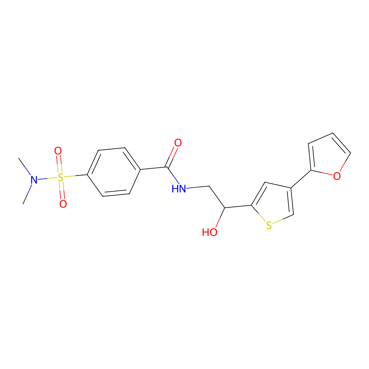 4-(dimethylsulfamoyl)-N-{2-[4-(furan-2-yl)thiophen-2-yl]-2-hydroxyethyl}benzamide molecular structure, CAS 2380070-60-8