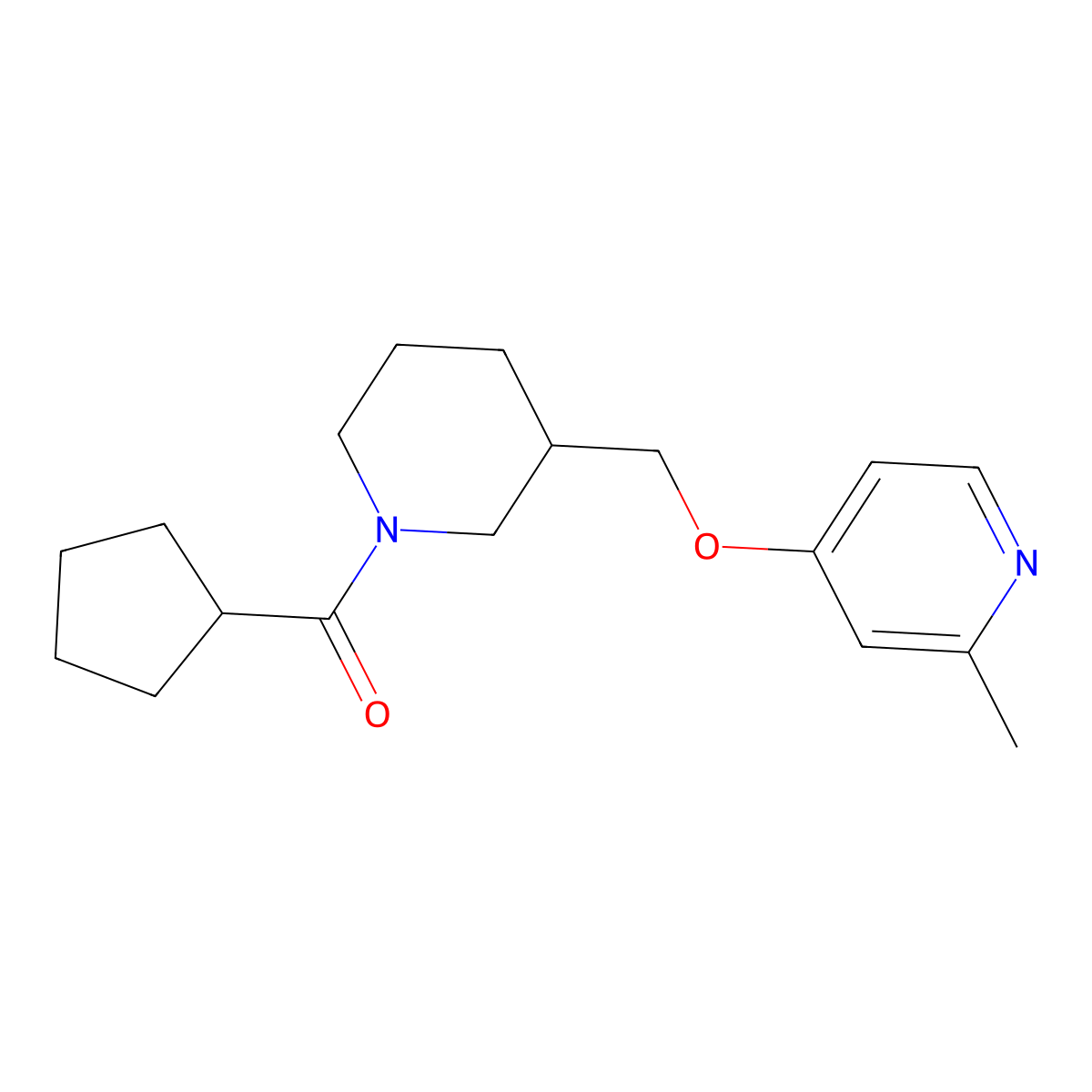 4-[(1-Cyclopentanecarbonylpiperidin-3-yl)methoxy]-2-methylpyridine molecular structure, CAS 2380070-63-1