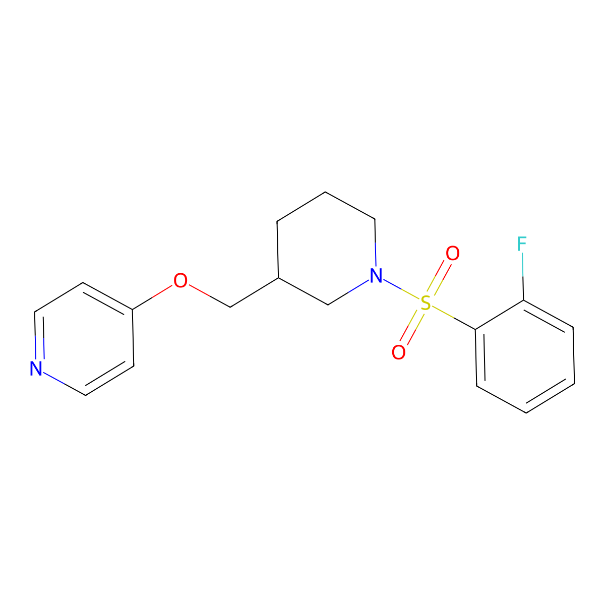 4-{[1-(2-Fluorobenzenesulfonyl)piperidin-3-yl]methoxy}pyridine molecular structure, CAS 2380070-67-5