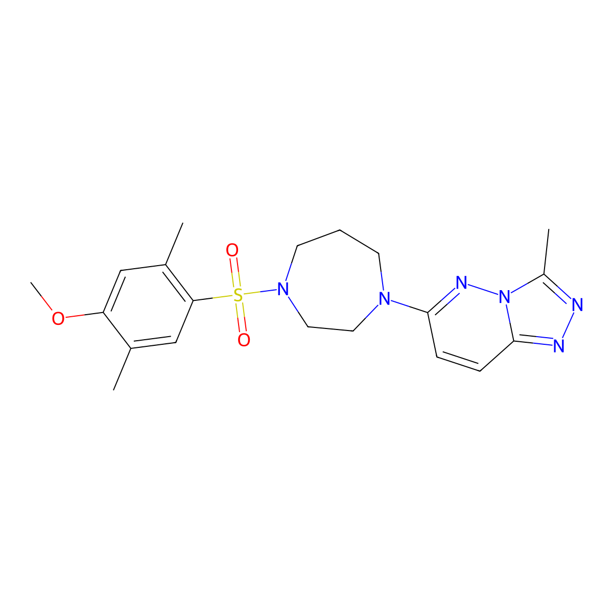 1-(4-Methoxy-2,5-dimethylbenzenesulfonyl)-4-{3-methyl-[1,2,4]triazolo[4,3-b]pyridazin-6-yl}-1,4-diazepane molecular structure, CAS 2380070-68-6