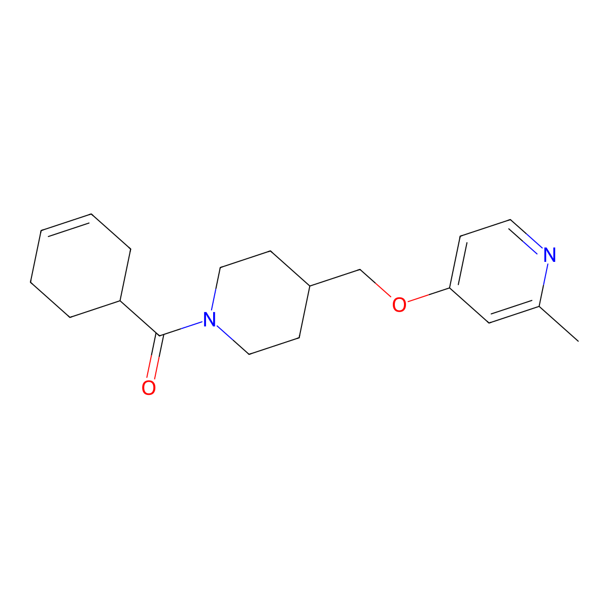 4-{[1-(Cyclohex-3-ene-1-carbonyl)piperidin-4-yl]methoxy}-2-methylpyridine molecular structure, CAS 2380070-69-7
