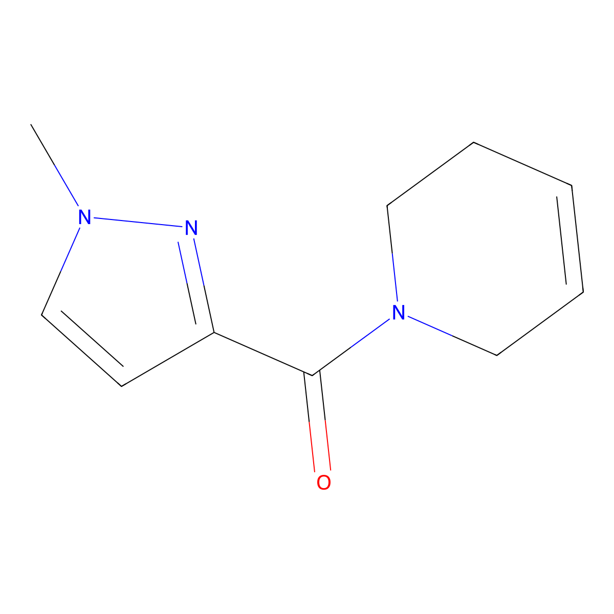 1-(1-methyl-1H-pyrazole-3-carbonyl)-1,2,3,6-tetrahydropyridine molecular structure, CAS 2380070-73-3