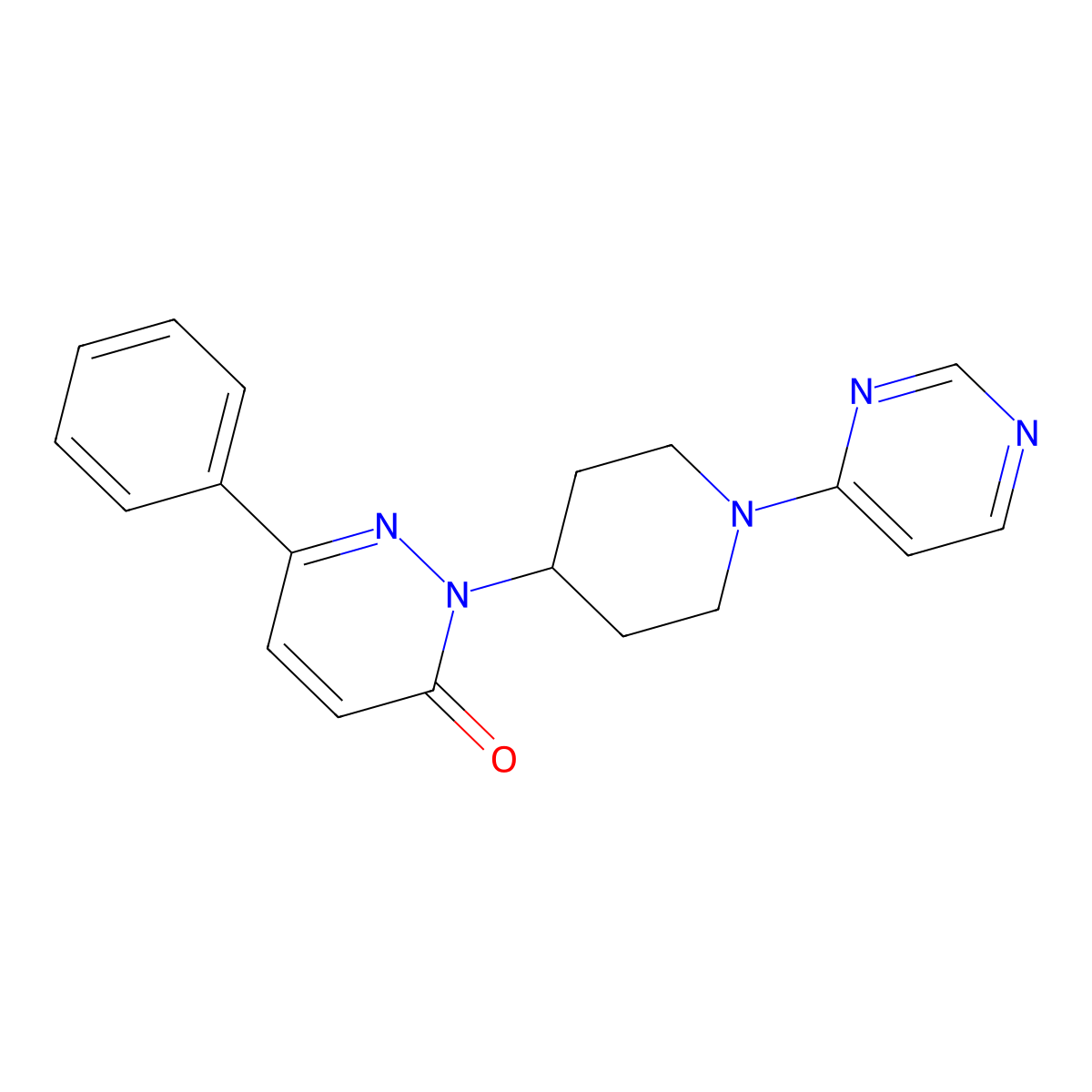 6-Phenyl-2-[1-(pyrimidin-4-yl)piperidin-4-yl]-2,3-dihydropyridazin-3-one molecular structure, CAS 2380070-74-4