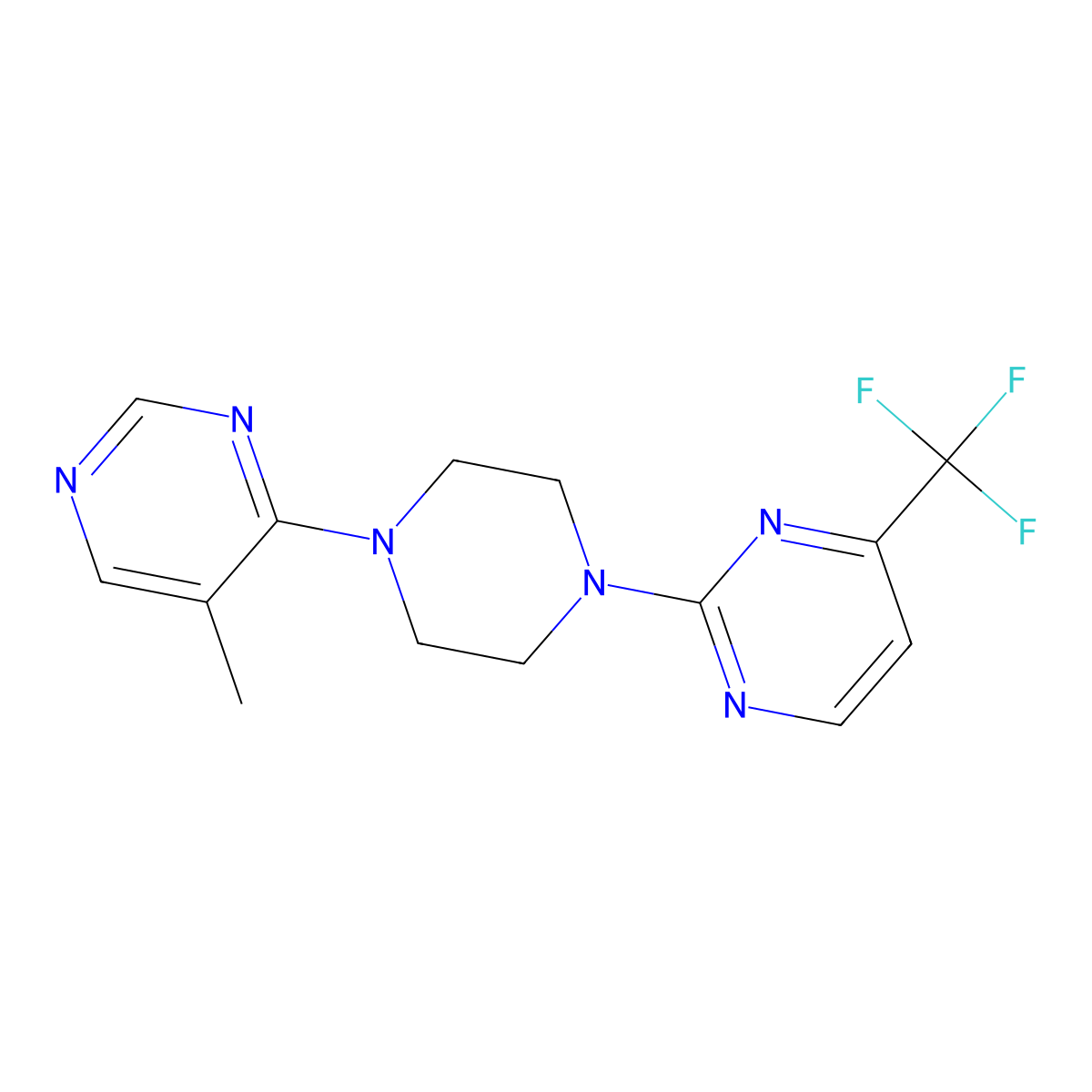2-[4-(5-Methylpyrimidin-4-yl)piperazin-1-yl]-4-(trifluoromethyl)pyrimidine molecular structure, CAS 2380070-85-7
