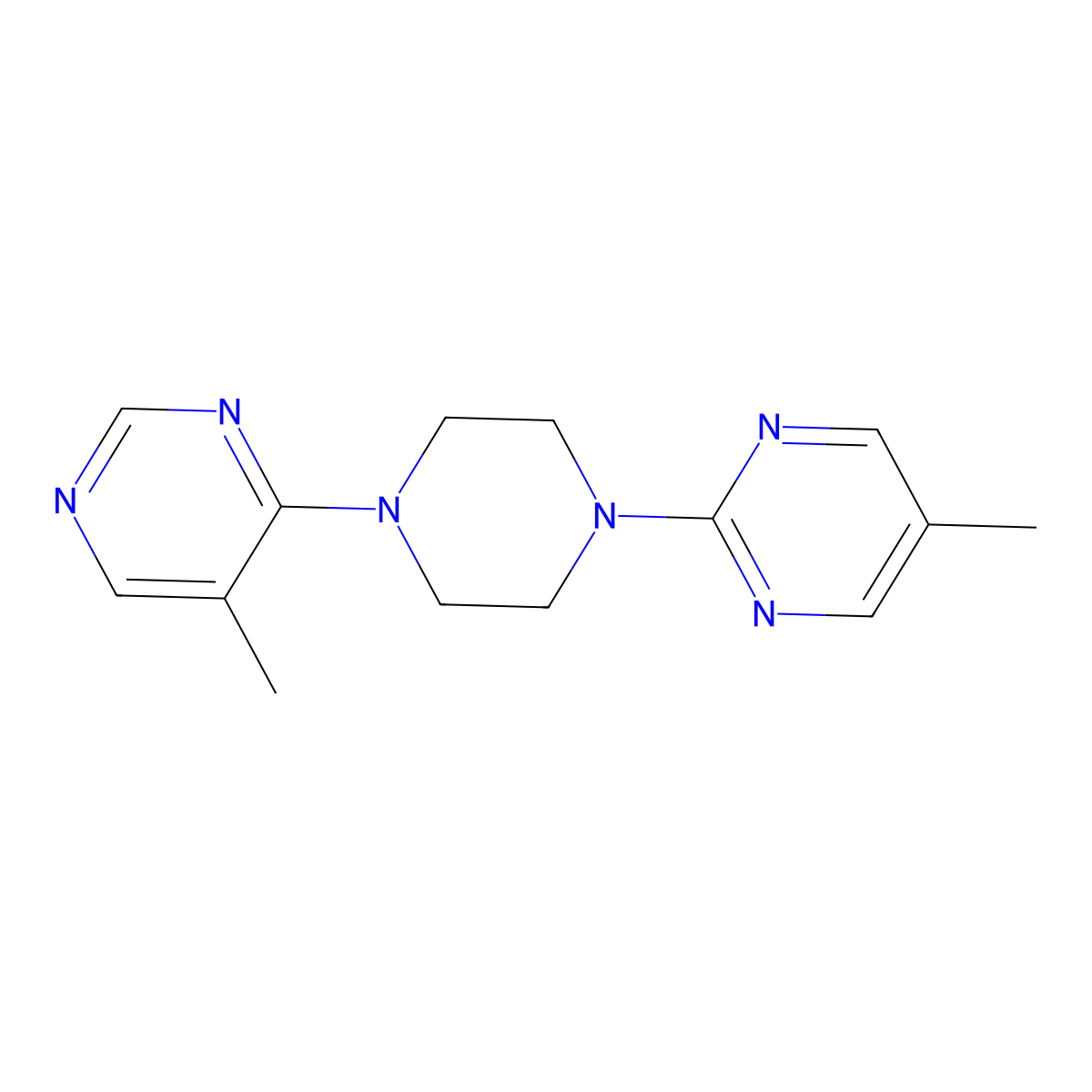 5-Methyl-4-[4-(5-methylpyrimidin-2-yl)piperazin-1-yl]pyrimidine molecular structure, CAS 2380070-87-9