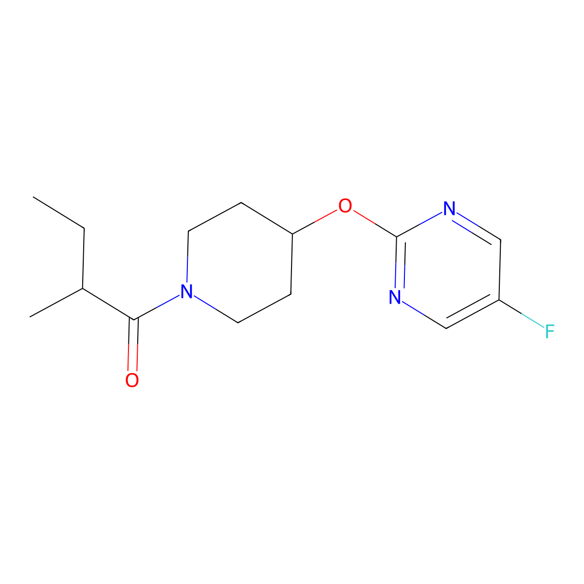 1-{4-[(5-Fluoropyrimidin-2-yl)oxy]piperidin-1-yl}-2-methylbutan-1-one molecular structure, CAS 2380070-89-1