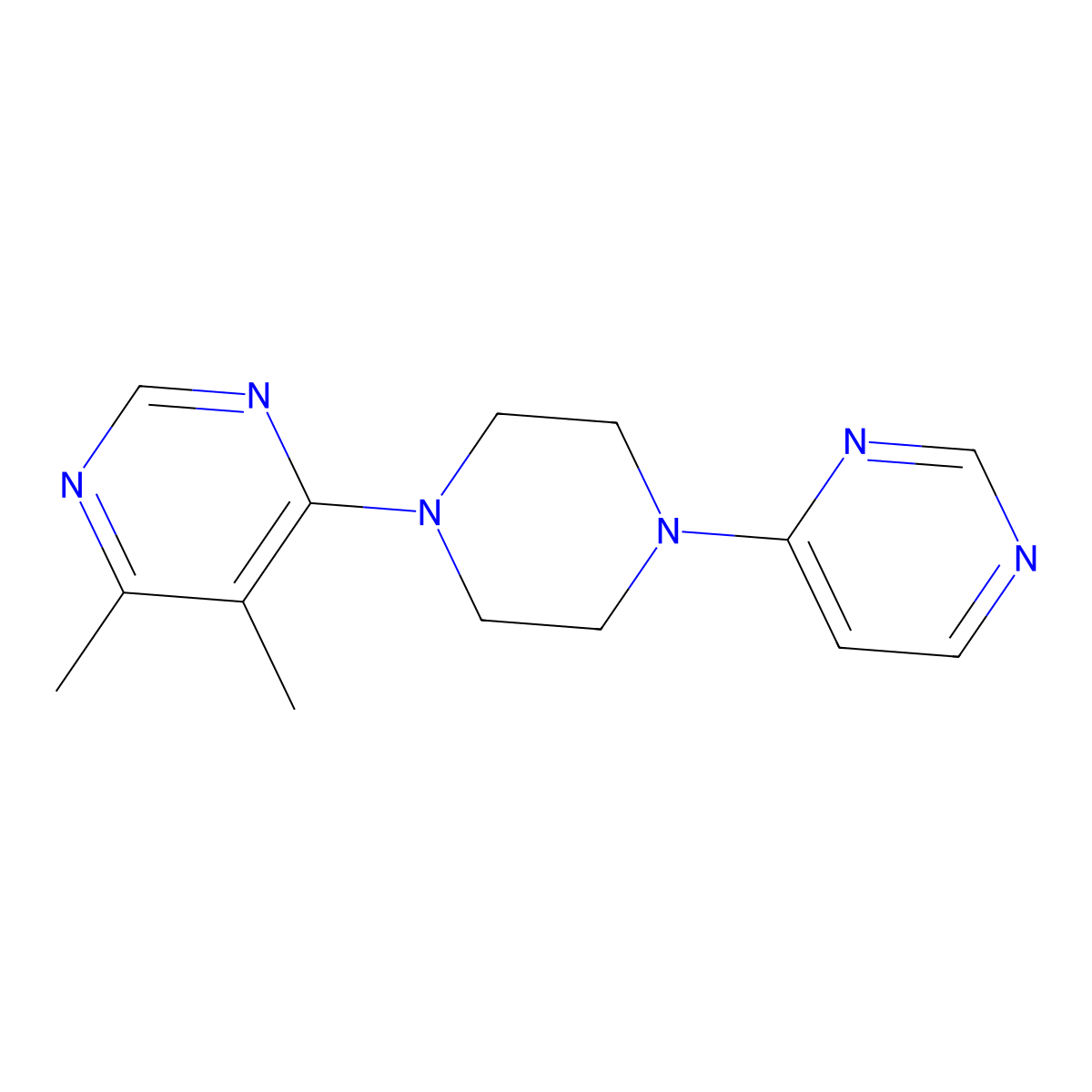 4,5-Dimethyl-6-[4-(pyrimidin-4-yl)piperazin-1-yl]pyrimidine molecular structure, CAS 2380070-92-6