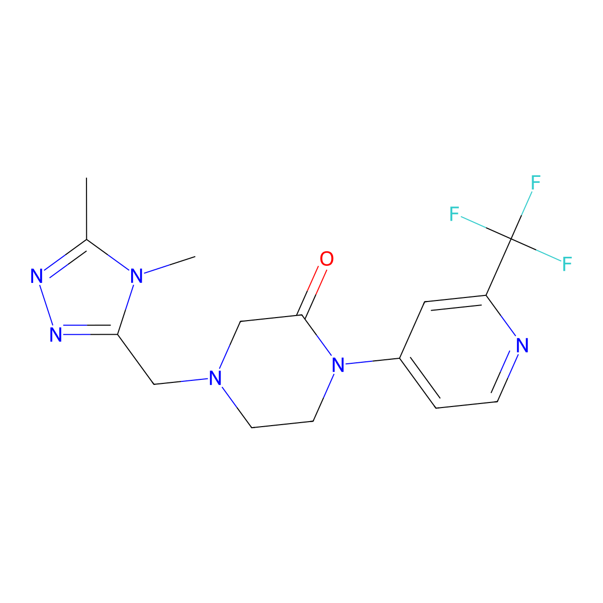 4-[(4,5-dimethyl-4H-1,2,4-triazol-3-yl)methyl]-1-[2-(trifluoromethyl)pyridin-4-yl]piperazin-2-one molecular structure, CAS 2380071-01-0