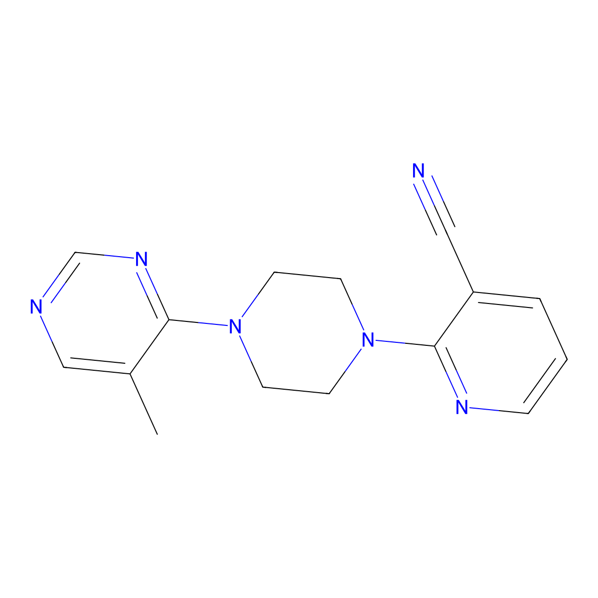 2-[4-(5-Methylpyrimidin-4-yl)piperazin-1-yl]pyridine-3-carbonitrile molecular structure, CAS 2380071-06-5