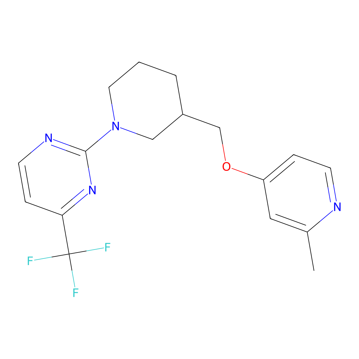 2-(3-{[(2-Methylpyridin-4-yl)oxy]methyl}piperidin-1-yl)-4-(trifluoromethyl)pyrimidine molecular structure, CAS 2380071-10-1