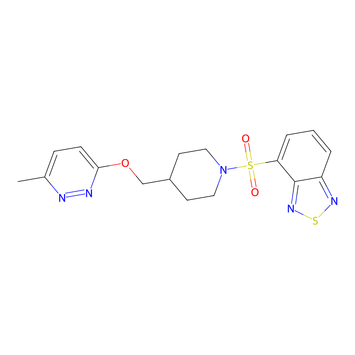 4-[(4-{[(6-Methylpyridazin-3-yl)oxy]methyl}piperidin-1-yl)sulfonyl]-2,1,3-benzothiadiazole molecular structure, CAS 2380071-23-6