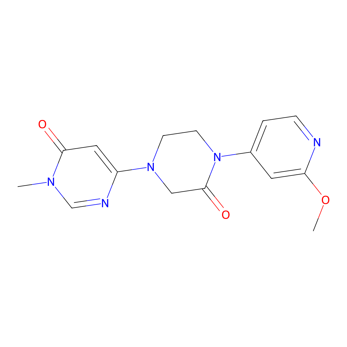 6-[4-(2-Methoxypyridin-4-yl)-3-oxopiperazin-1-yl]-3-methyl-3,4-dihydropyrimidin-4-one molecular structure, CAS 2380071-25-8