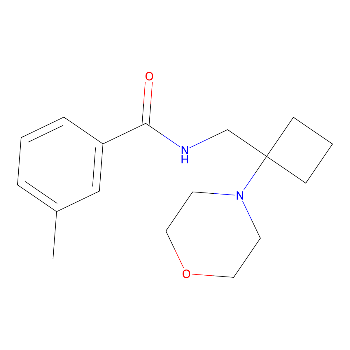 3-methyl-N-{[1-(morpholin-4-yl)cyclobutyl]methyl}benzamide molecular structure, CAS 2380071-34-9