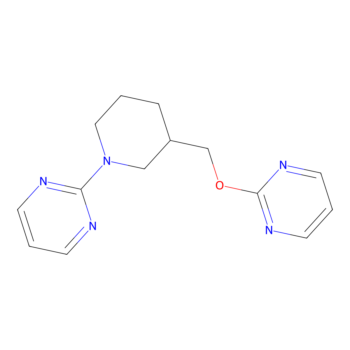 2-{3-[(Pyrimidin-2-yloxy)methyl]piperidin-1-yl}pyrimidine molecular structure, CAS 2380071-44-1