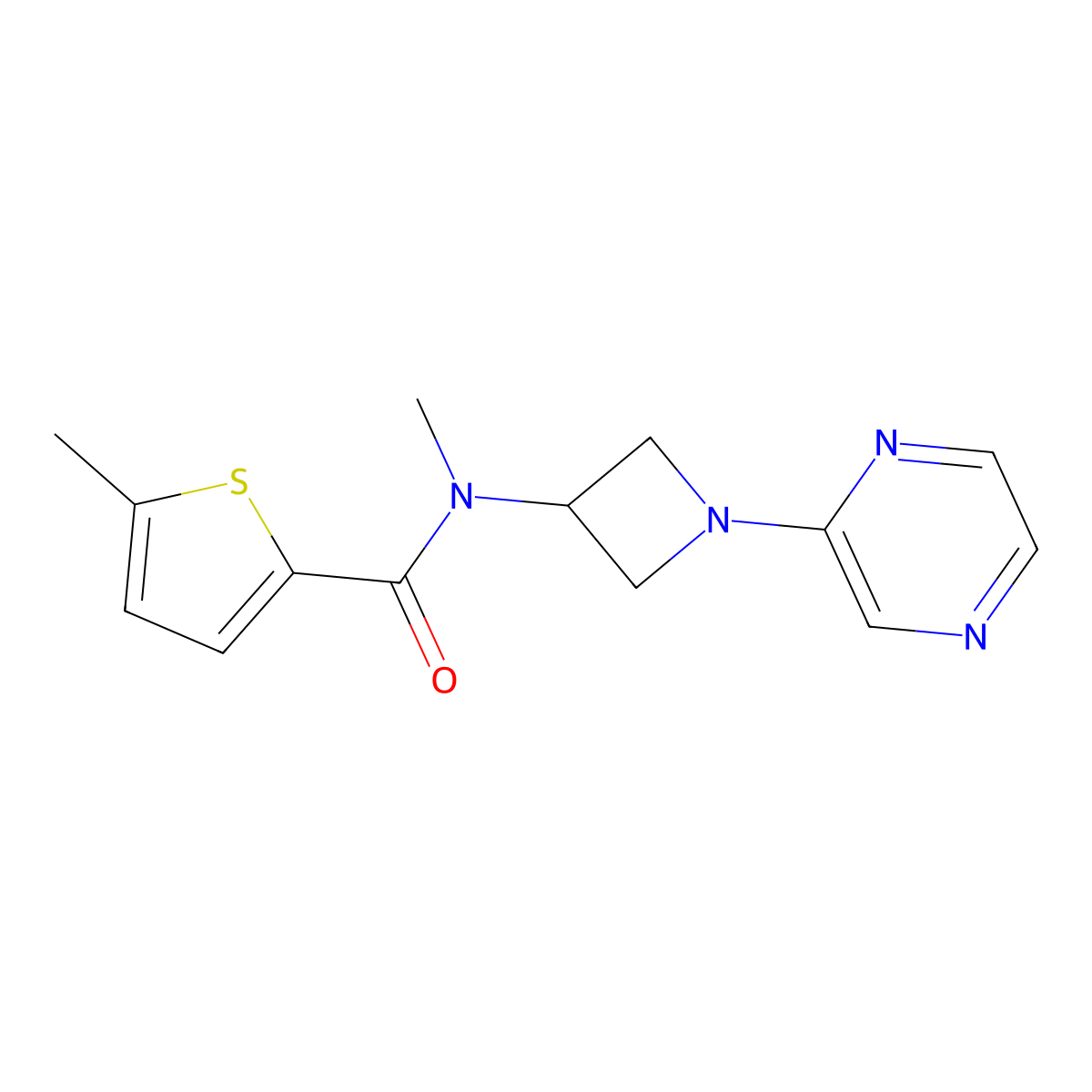 N,5-dimethyl-N-[1-(pyrazin-2-yl)azetidin-3-yl]thiophene-2-carboxamide molecular structure, CAS 2380071-45-2