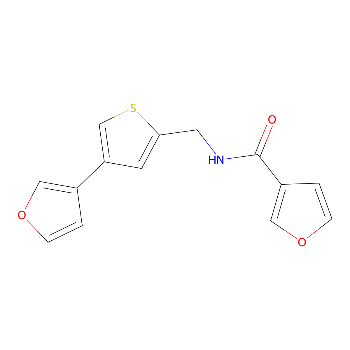 N-{[4-(furan-3-yl)thiophen-2-yl]methyl}furan-3-carboxamide molecular structure, CAS 2380071-47-4