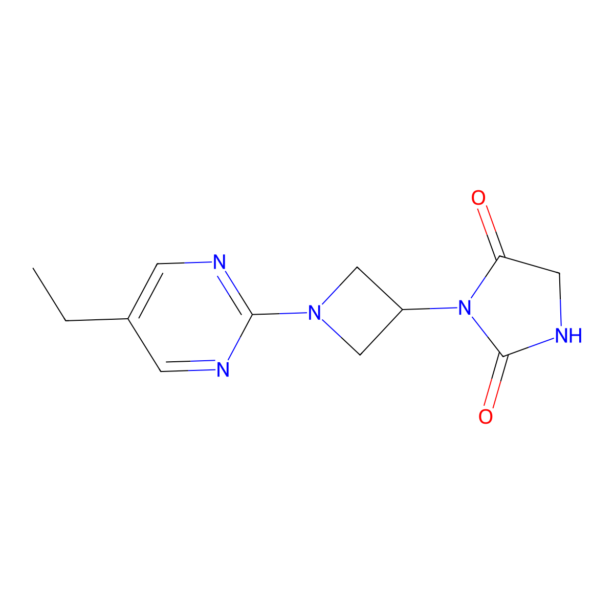 3-[1-(5-Ethylpyrimidin-2-yl)azetidin-3-yl]imidazolidine-2,4-dione molecular structure, CAS 2380071-57-6