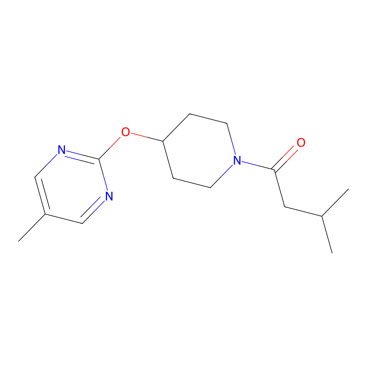3-Methyl-1-{4-[(5-methylpyrimidin-2-yl)oxy]piperidin-1-yl}butan-1-one molecular structure, CAS 2380071-62-3