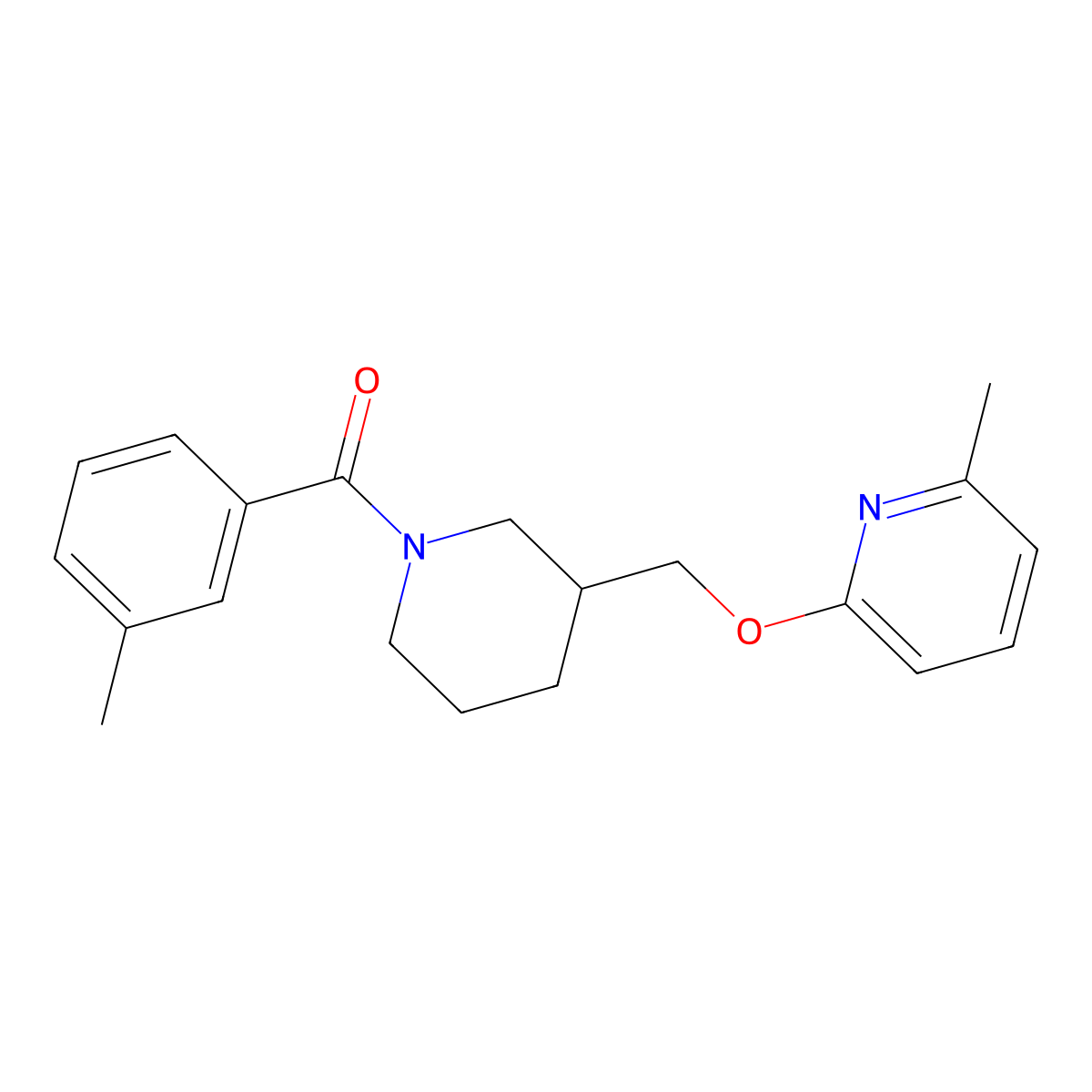 2-Methyl-6-{[1-(3-methylbenzoyl)piperidin-3-yl]methoxy}pyridine molecular structure, CAS 2380071-64-5