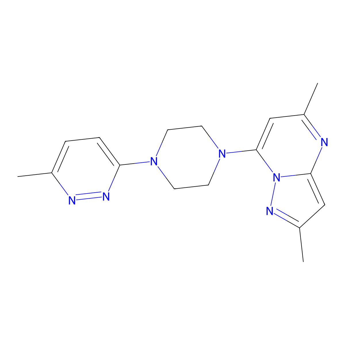 3-(4-{2,5-Dimethylpyrazolo[1,5-a]pyrimidin-7-yl}piperazin-1-yl)-6-methylpyridazine molecular structure, CAS 2380071-66-7