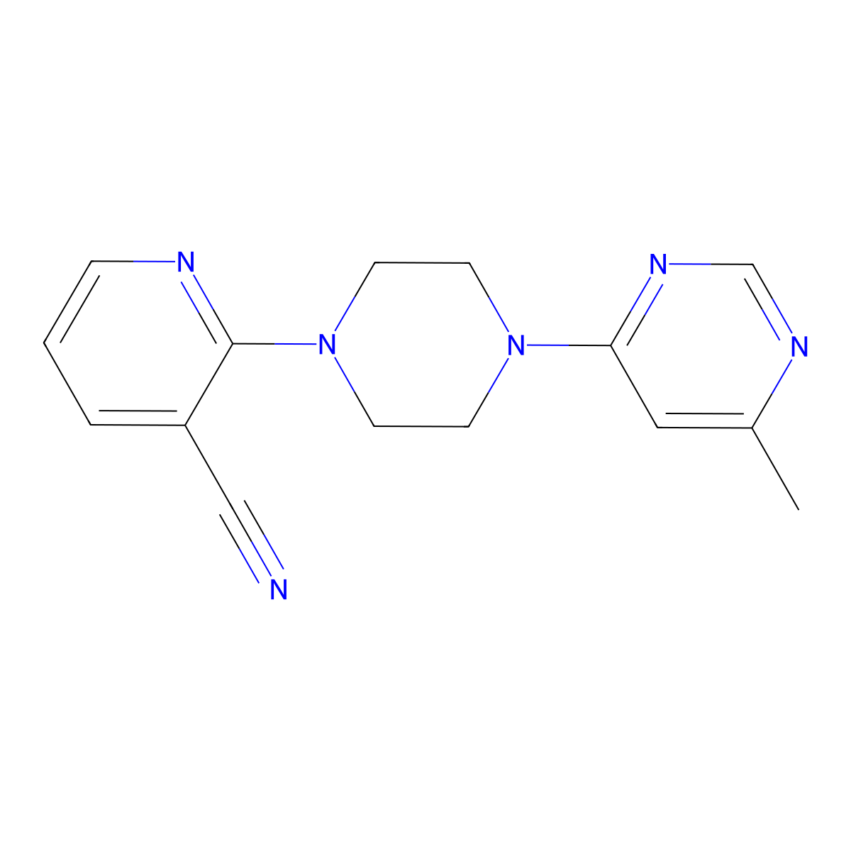 2-[4-(6-Methylpyrimidin-4-yl)piperazin-1-yl]pyridine-3-carbonitrile molecular structure, CAS 2380071-70-3