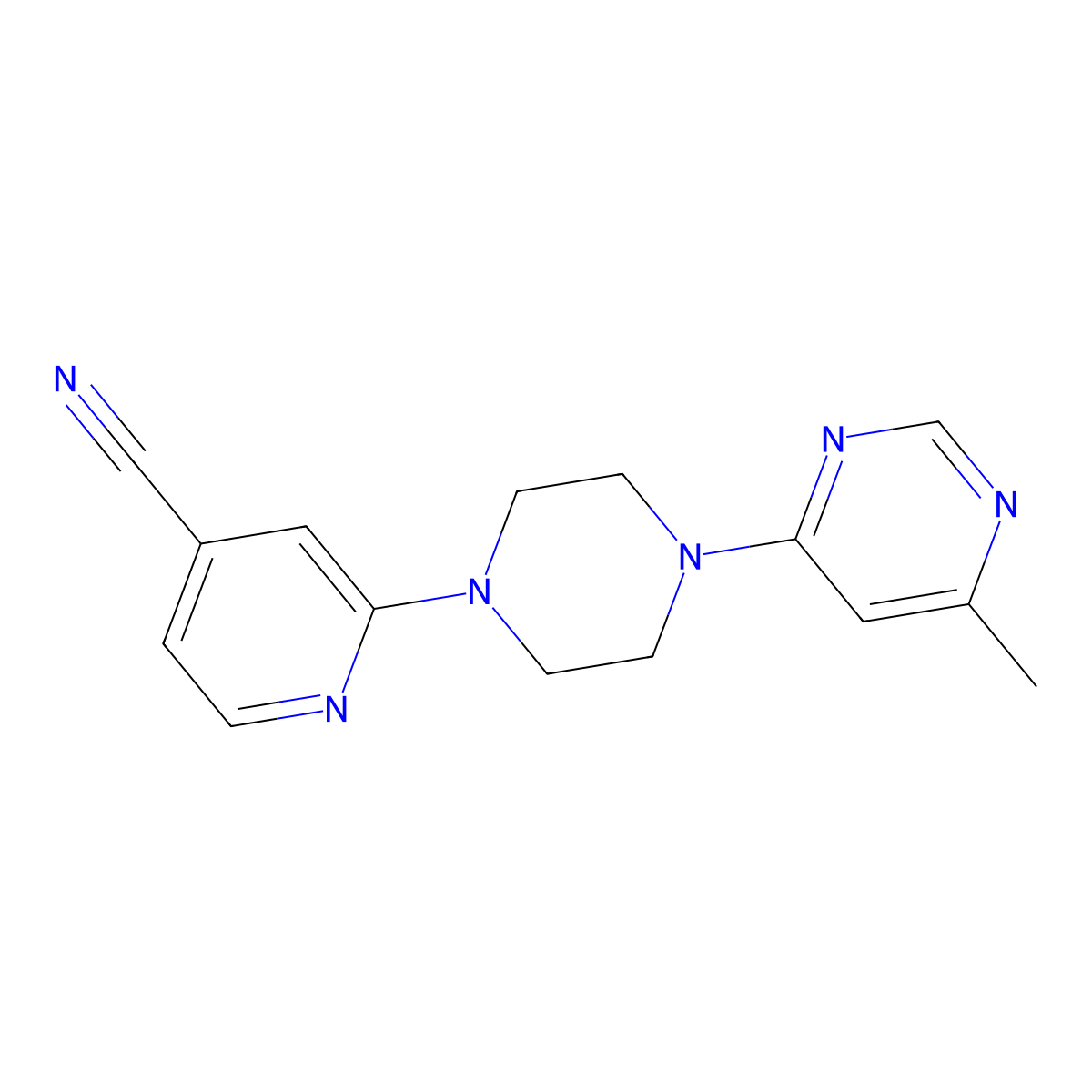 2-[4-(6-Methylpyrimidin-4-yl)piperazin-1-yl]pyridine-4-carbonitrile molecular structure, CAS 2380071-75-8