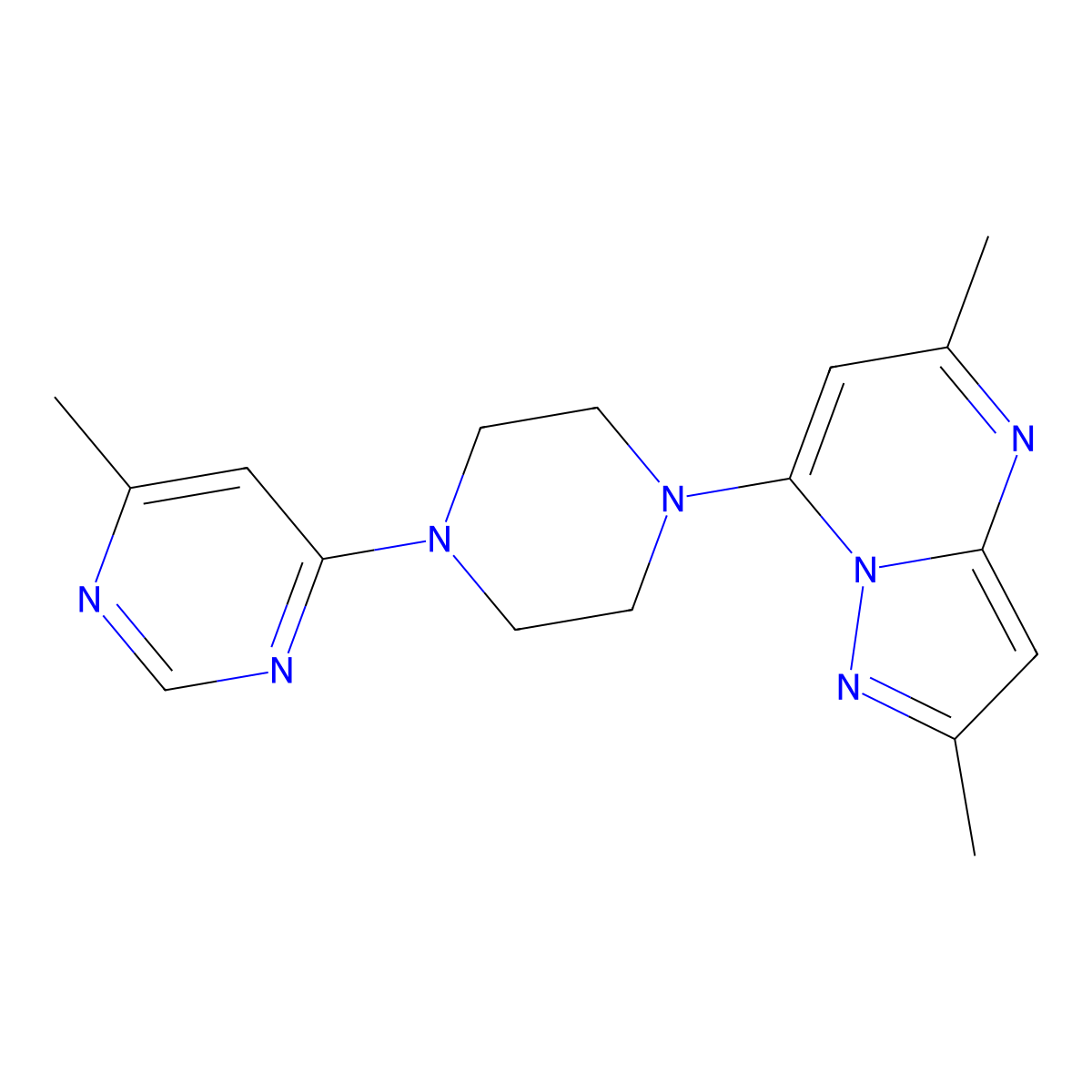 4-(4-{2,5-Dimethylpyrazolo[1,5-a]pyrimidin-7-yl}piperazin-1-yl)-6-methylpyrimidine molecular structure, CAS 2380071-78-1